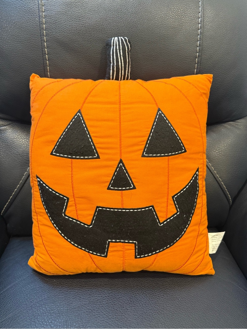 Festive Halloween Pumpkin Accent Pillow - Orange